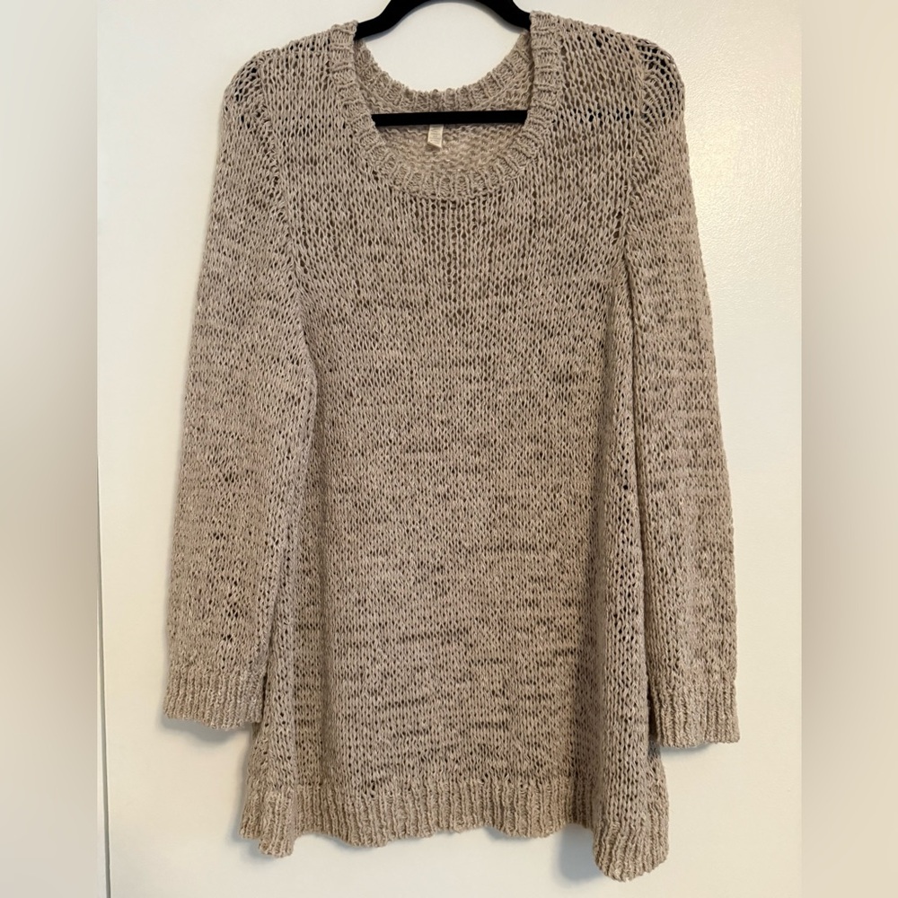 Eileen Fisher Textured Knit Sweater in Taupe Medium